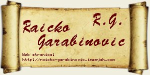 Raičko Garabinović vizit kartica